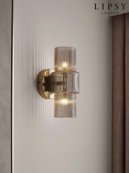 Lipsy Gold Ribbed Glass Wall Light (458199) | €102