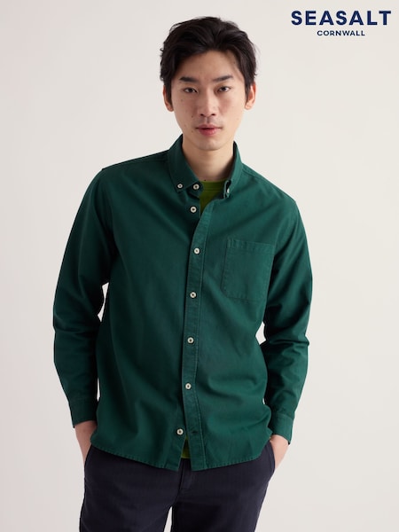 Grön - Regular Seasalt Cornwall Jenken Garment Dyed Oxford Shirt