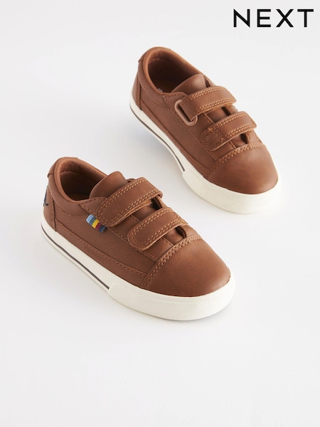 Tan Brown Standard Fit (F) Strap Touch Fastening Shoes (458354) | €8.50 - €10.50