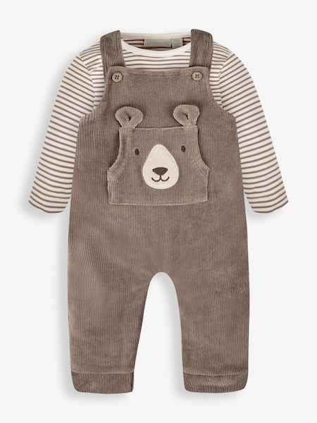 JoJo Maman Bébé 2 Piece Velour Appliqué Dungaree & Top Set (458488) | 44 €