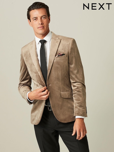 Champagne Gold Slim Velvet Blazer (458519) | €8