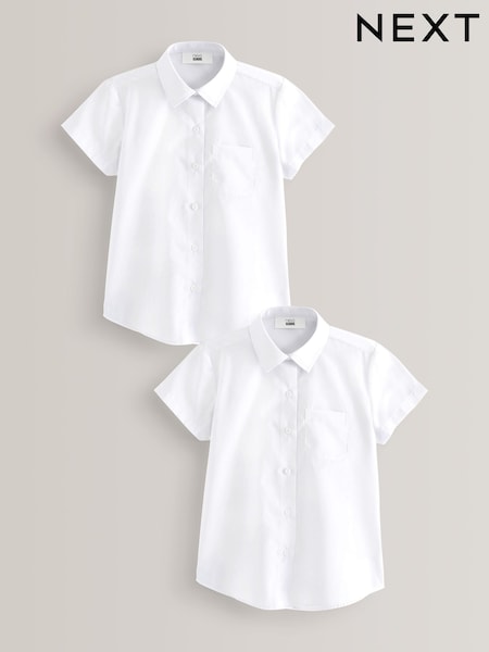 Weiß - 2 Pack Short Sleeve School Shirts (3-18yrs) (458579) | 13 € - 23 €