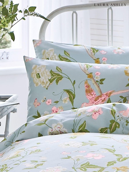 Laura Ashley Set of 2 Duck Egg Blue Summer Palace 100% Cotton Pillowcases (458774) | AED116