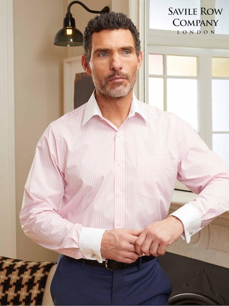 Savile Row Company Classic Fit 100% Cotton Stripe Double Cuff Shirt (458882) | 345 zł
