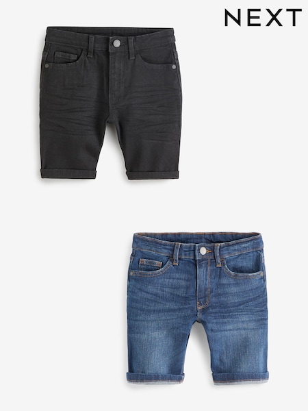 Black/Blue 2 Pack Denim Shorts (3-16yrs) (459293) | €11 - €17