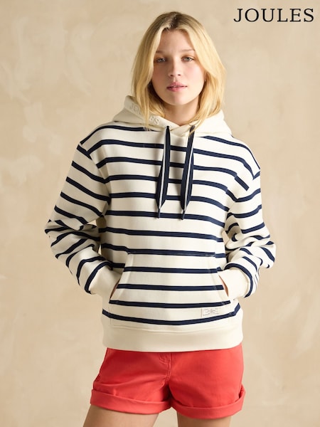 Joules Milbourne Navy & White Striped Hoodie (459636) | $142