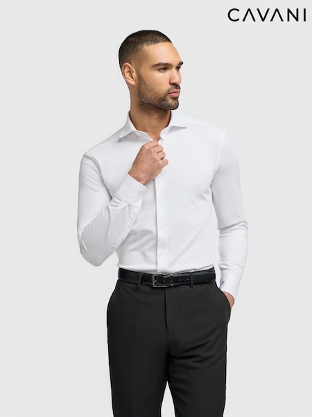 White - Regular Cavani Stretch Jersey Ashley Shirt