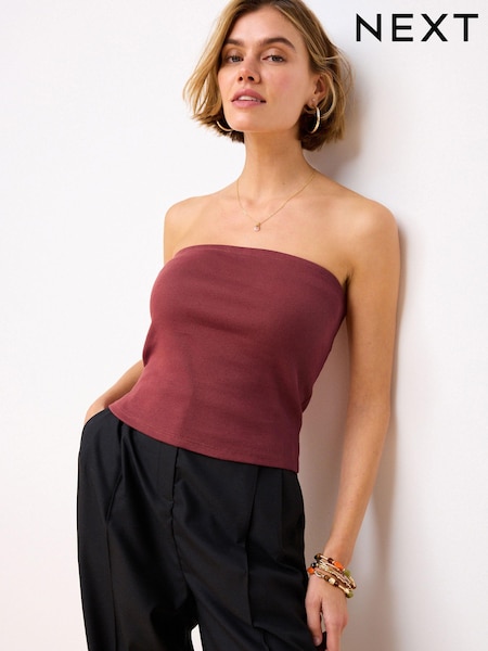 Red Ribbed Bandeau Boobtube (460181) | €4