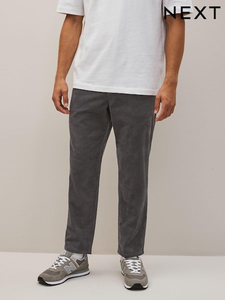 Grey Relaxed Fit Corduroy Trousers (460377) | € 12