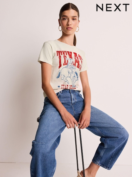 Red Graphic 100% Cotton Western Wyoming Graphic Slogan T-Shirt (460647) | €5