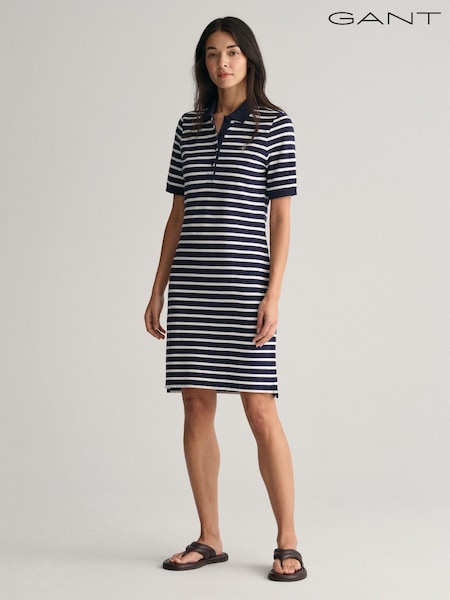 GANT Blue 100% Cotton Shield Piqué Polo Dress (461145) | €56