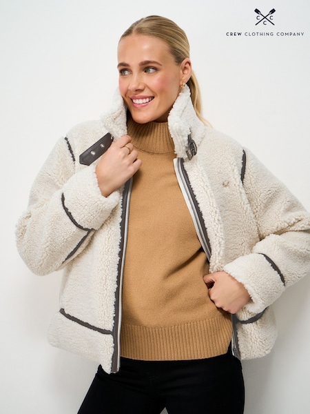 Naturlig - Crew Clothing Borg Aviator Jacket