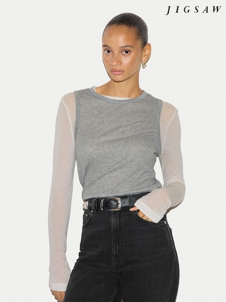 Szary - Jigsaw Layered 2 In 1 Top