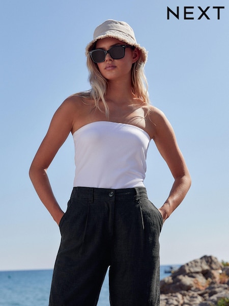 Black Linen Blend Knee Length Shorts (462094) | €6
