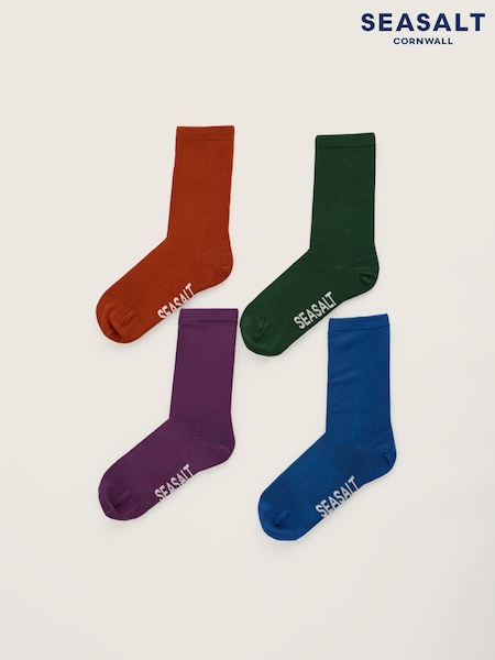Green - Seasalt Cornwall Sailor Socks 4 Pack
