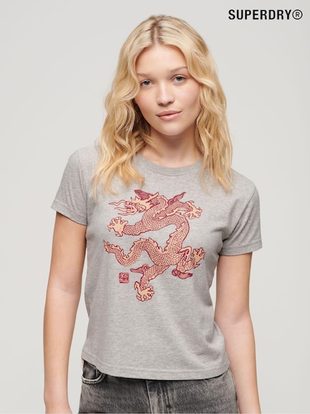 Superdry Grey 100% Cotton x Komodo Dragon Slim T-Shirt (462429) | €37
