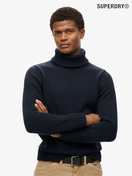 Superdry Blue The Merchant Store - Roll Neck Jumper (462526) | 210 QAR