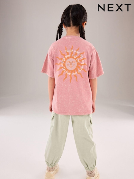 Pink Oversized Graphic T-Shirt (3-16yrs) (463286) | €6.50 - €9