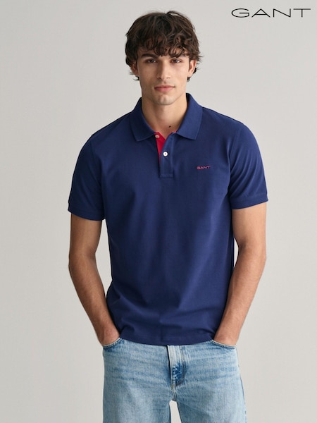 GANT Dark Blue Contrast Collar Polo Shirt (463493) | €59