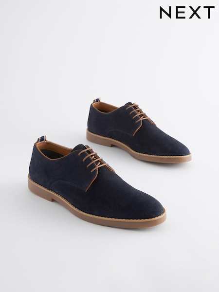 Navy Blue Suede Derby Shoes (463992) | €26