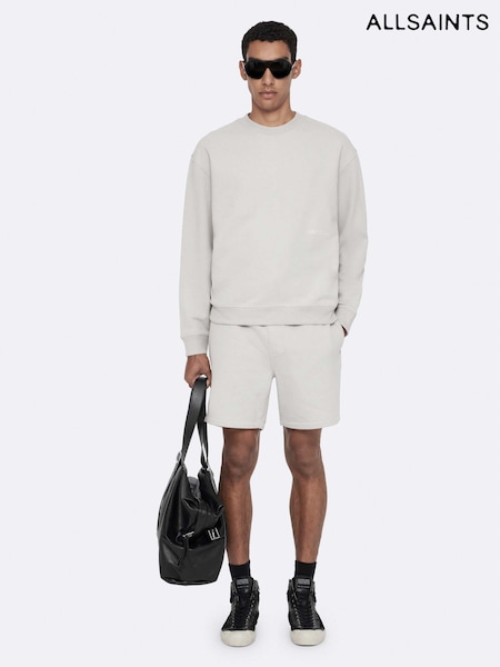 أبيض - Regular Allsaints Aston Sweatshirt Shorts