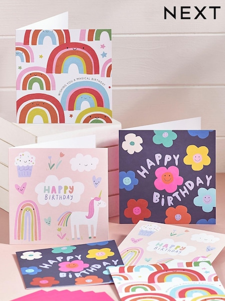 6 Pack Pink Girls Birthday Cards (464409) | € 4