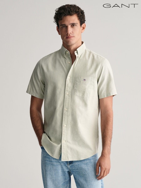Grün - GANT Regular Fit Oxford Kurzarm Hemd aus  100% Baumwolle (464460) | 64 €