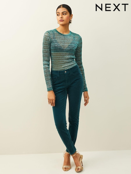 Petrolblau - Velvet Skinny Jeans (464472) | 13 €