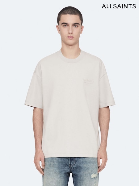 Cream - Regular Allsaints Xander Short Sleeve Crew T-shirt
