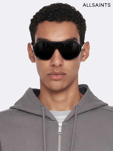 Grey - Regular Allsaints Raphy Zip Hoodie