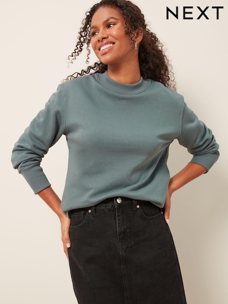 Teal Blue Essentials Longline Relaxed Fit Cotton Sweatshirt (464827) | AED48