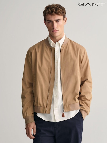 GANT Cream Lightweight Water Repellent Cotton Mix Bomber Jacket (465049) | €114