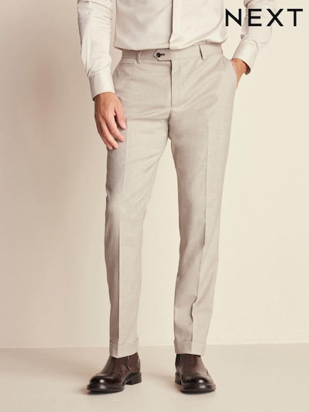 Neutral Slim Fit Herringbone Suit Trousers (465094) | R$ 430