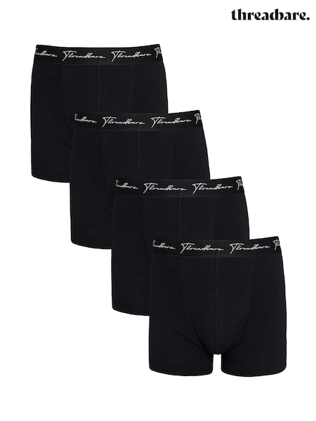 Negru dark - Threadbare boxeri hipster de 4 perechi de boxeri (465389) | 149 LEI