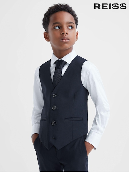 Reiss Navy Hope 9-14 yrs Modern Fit Waistcoat (465688) | AED418