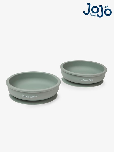 JoJo Maman Bébé Green 2-Pack Silicone Suction Bowls (465717) | €19.50