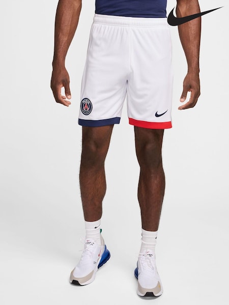 Nike White PSG 24/25 Stadium Away Football Shorts (465778) | €30