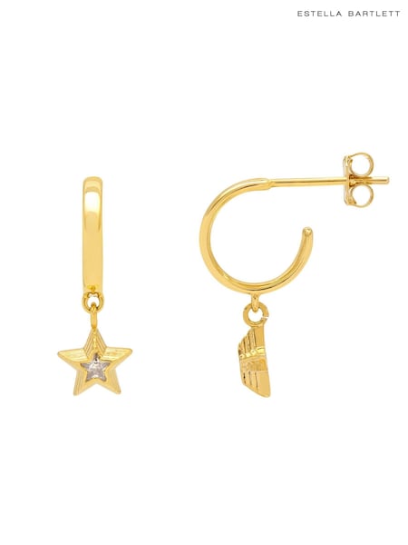 Estella Bartlett Gold Tone Cubic Zirconia Star Hoop Earrings (465903) | €10