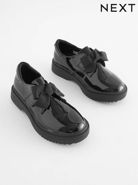 Schwarzes Lackleder - Touch Fastening Bow Shoes (466050) | 10 € - 13 €