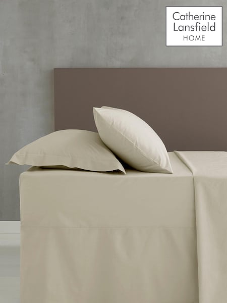 Catherine Lansfield Cream Percale Flat Sheet (466142) | €20 - €34