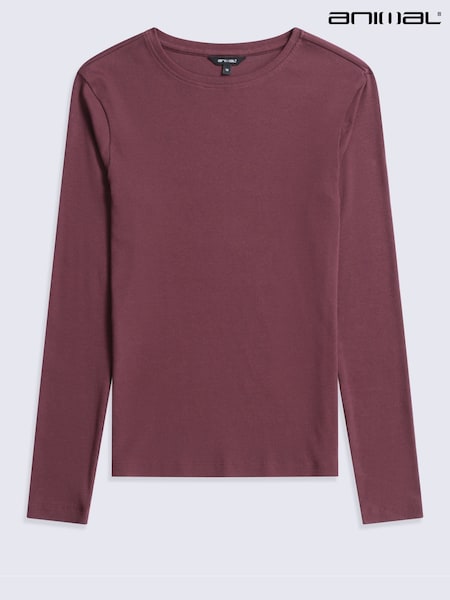 Purple - Animal Evo Rib Crew Neck Long Sleeve Top