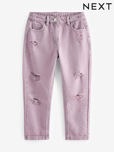 Flieder-Violett - Distressed Mom 100% Cotton Jeans (3-16yrs) (466911) | 4 € - 6 €