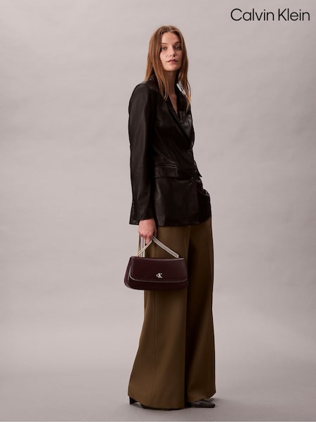 Red - Calvin Klein Monogram Hardware Shoulder Bag