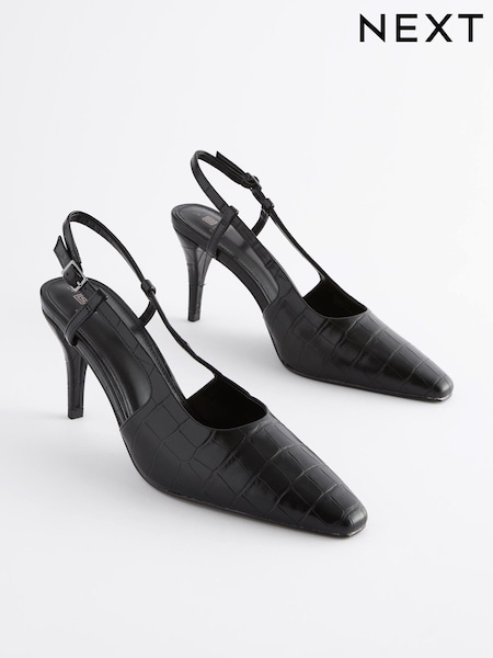črna - Forever Comfort® Chisel Toe Slingback Heels (467281) | € 20