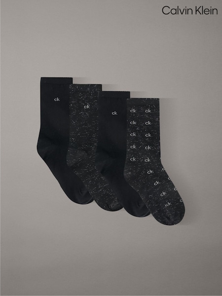 Μαύρο - Calvin Klein Socks 4 Pack Giftbox