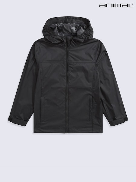 Black - Animal Swerve Lightweight Waterproof Kids Jacket