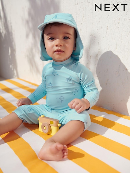 Mintgrün - Sunsafe Swimsuit & Hat 2 Piece Set (3mths-7yrs) (467530) | 9 € - 11 €
