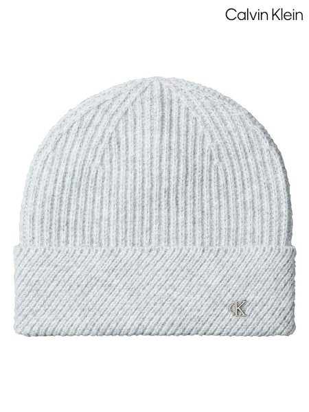 Grå - Calvin Klein ullblanding monogram lue