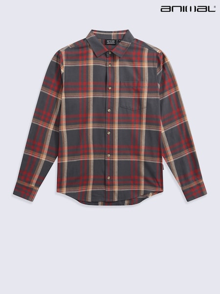 Red - Regular Animal Cove Flannel Shirt