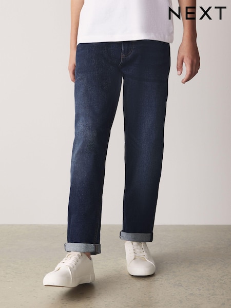 Blue indigo Tapered Loose Fit Cotton Rich Stretch Jeans (3-17yrs) (468138) | €11 - €17